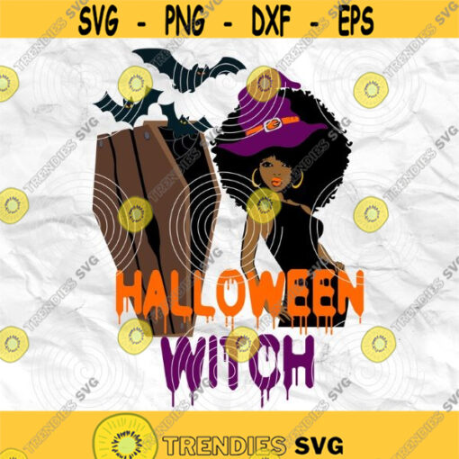 Afro girl Afro woman Curly Hair Halloween Witch Printable file Sublimation file File for print File for cuting Design 271