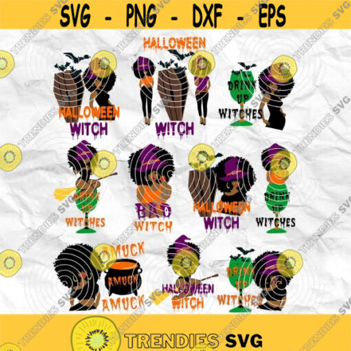 Afro girl Afro woman Curly Hair Halloween Witch Printable file Sublimation file File for print File for cuting Design 354