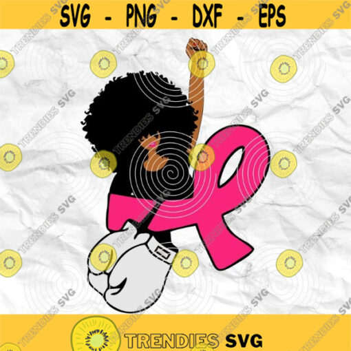 Afro girl Afro woman Curly Hair breast cancer pink cancer ribbon Printable file Sublimation file File for print File for cuting Design 101