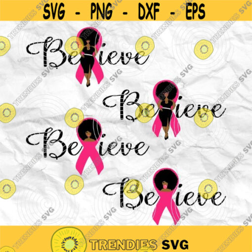 Afro girl Afro woman Curly Hair breast cancer pink cancer ribbon Printable file Sublimation file File for print File for cuting Design 175