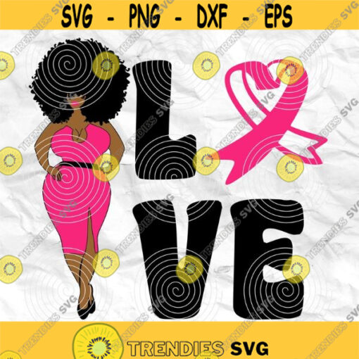 Afro girl Afro woman Curly Hair breast cancer pink cancer ribbon Printable file Sublimation file File for print File for cuting Design 189