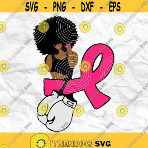 Afro girl Afro woman Curly Hair breast cancer pink cancer ribbon Printable file Sublimation file File for print File for cuting Design 303