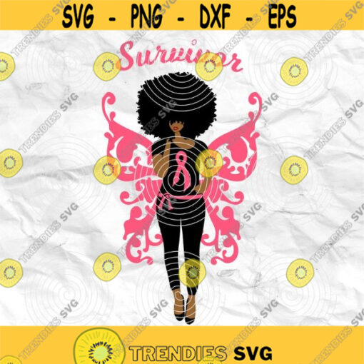 Afro girl Afro woman Curly Hair breast cancer pink cancer ribbon Printable file Sublimation file File for print File for cuting Design 4