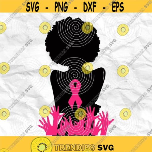 Afro girl Afro woman Survivor Breast cancer Pink cancer ribbon Printable file Sublimation file File for print File for cuting Design 129