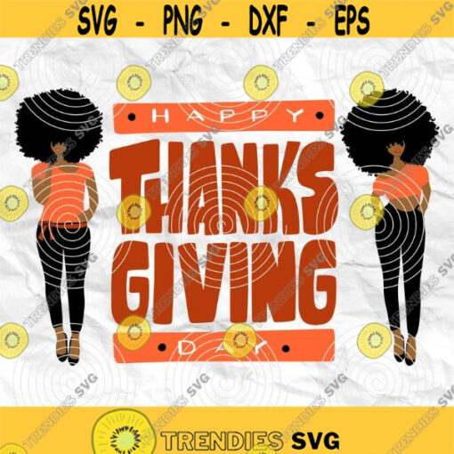 Afro girl Afro womanAfro lady Thanks giving Day Thankful Fall SVG Printable file Sublimation file File for print File for cuting Design 292
