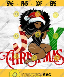 Afro woman Afro SVG Christmas SVG Merry Christmas SVG Christmas lady Printable file File for cuting Sublimation file File for print Design 325