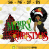 Afro woman Afro SVG Christmas SVG Merry Christmas SVG Christmas lady Printable file File for cuting Sublimation file File for print Design 336