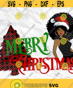 Afro woman Afro SVG Christmas SVG Merry Christmas SVG Christmas lady Printable file File for cuting Sublimation file File for print Design 336
