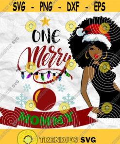 Afro woman Afro SVG Christmas SVG Merry Christmas SVG Christmas lady Printable file File for cuting Sublimation file File for print Design 337