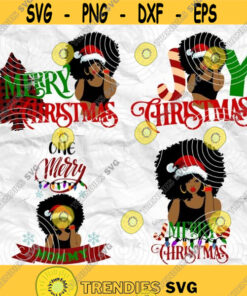 Afro woman Afro SVG Christmas SVG Merry Christmas SVG Christmas lady Printable file File for cuting Sublimation file File for print Design 338