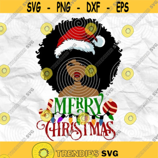 Afro woman Afro SVG Christmas SVG Merry Christmas SVG Christmas lady Printable file File for cuting Sublimation file File for print Design 345