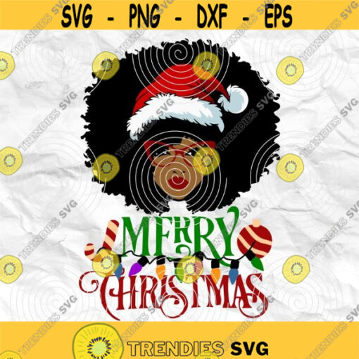 Afro woman Afro SVG Christmas SVG Merry Christmas SVG Christmas lady Printable file File for cuting Sublimation file File for print Design 349