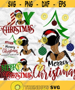 Afro woman Afro SVG Christmas SVG Merry Christmas SVG Christmas lady Printable file Sublimation file File for print File for cuting Design 18