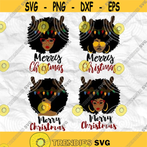 Afro woman Afro SVG Christmas SVG Merry Christmas SVG Christmas lady Printable file Sublimation file File for print File for cuting Design 23