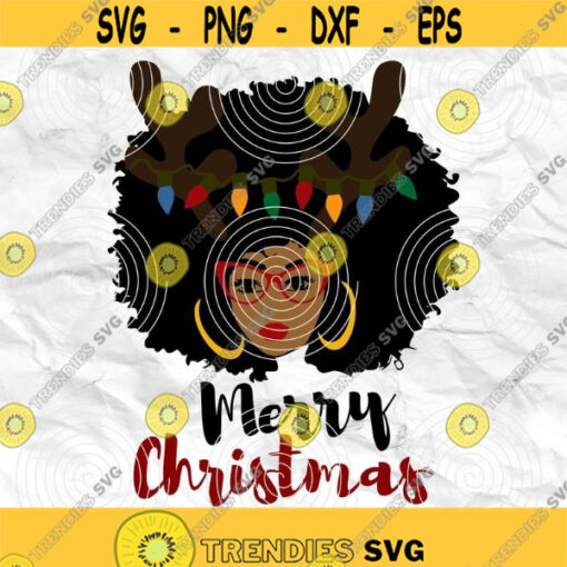 Afro woman Afro SVG Christmas SVG Merry Christmas SVG Christmas lady Printable file Sublimation file File for print File for cuting Design 24