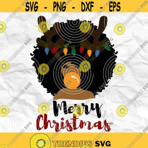 Afro woman Afro SVG Christmas SVG Merry Christmas SVG Christmas lady Printable file Sublimation file File for print File for cuting Design 25