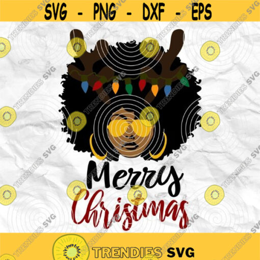 Afro woman Afro SVG Christmas SVG Merry Christmas SVG Christmas lady Printable file Sublimation file File for print File for cuting Design 26