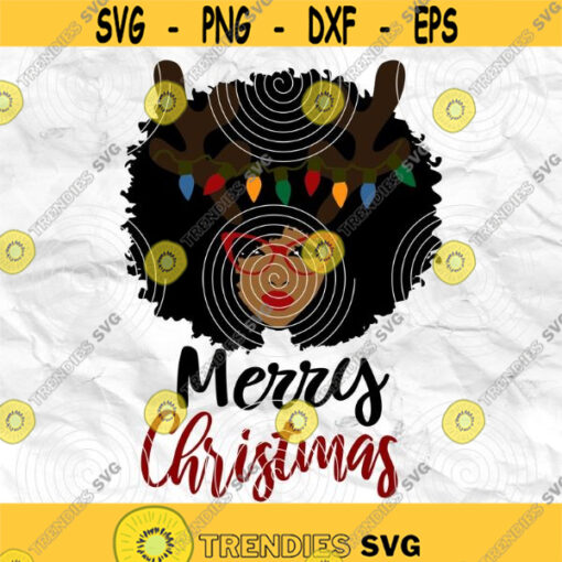 Afro woman Afro SVG Christmas SVG Merry Christmas SVG Christmas lady Printable file Sublimation file File for print File for cuting Design 27