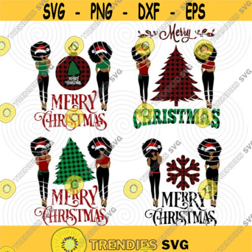 Afro woman Afro SVG Christmas SVG Merry Christmas SVG Christmas lady Printable file Sublimation file File for print File for cuting Design 41