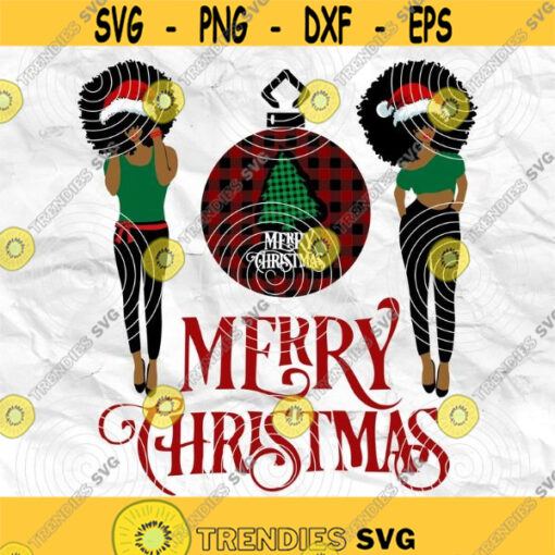 Afro woman Afro SVG Christmas SVG Merry Christmas SVG Christmas lady Printable file Sublimation file File for print File for cuting Design 44