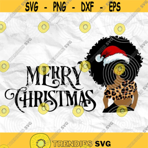 Afro woman Afro SVG Christmas SVG Merry Christmas SVG Christmas lady Printable file Sublimation file File for print File for cuting Design 53