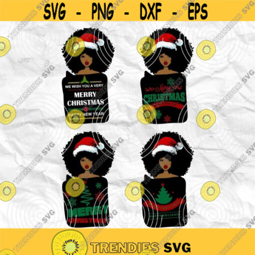 Afro woman Afro SVG Christmas SVG Merry Christmas SVG Christmas lady Printable file Sublimation file File for print File for cuting Design 56