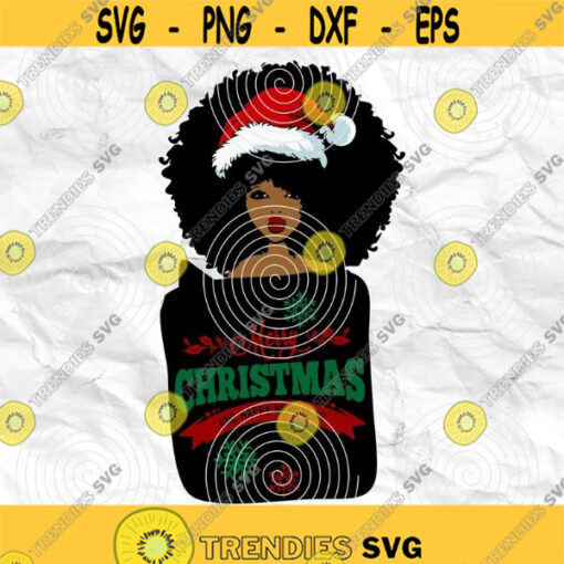 Afro woman Afro SVG Christmas SVG Merry Christmas SVG Christmas lady Printable file Sublimation file File for print File for cuting Design 59