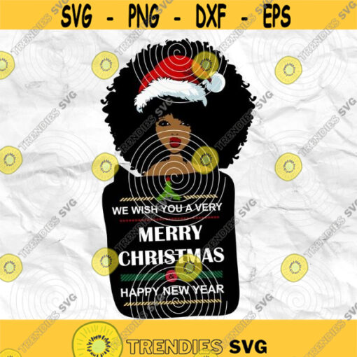 Afro woman Afro SVG Christmas SVG Merry Christmas SVG Christmas lady Printable file Sublimation file File for print File for cuting Design 60