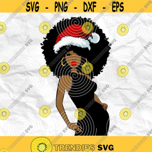 Afro woman Afro SVG Christmas SVG Merry Christmas SVG Christmas lady Printable file Sublimation file File for print File for cuting Design 63