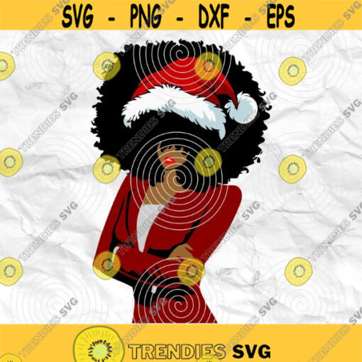 Afro woman Afro SVG Christmas SVG Merry Christmas SVG Christmas lady Printable file Sublimation file File for print File for cuting Design 64