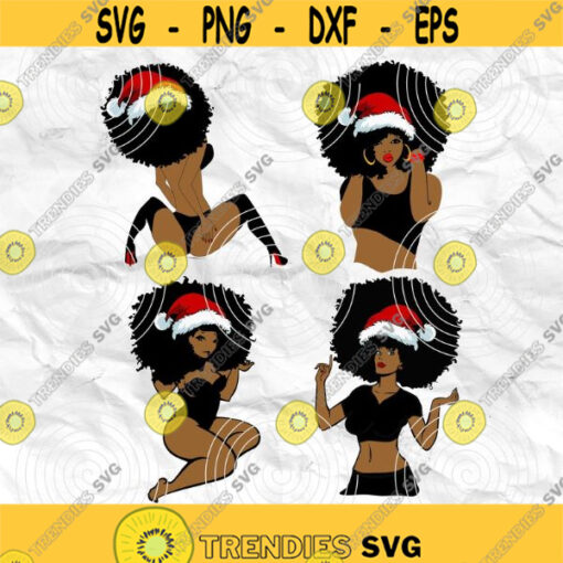Afro woman Afro SVG Christmas SVG Merry Christmas SVG Christmas lady Printable file Sublimation file File for print File for cuting Design 66