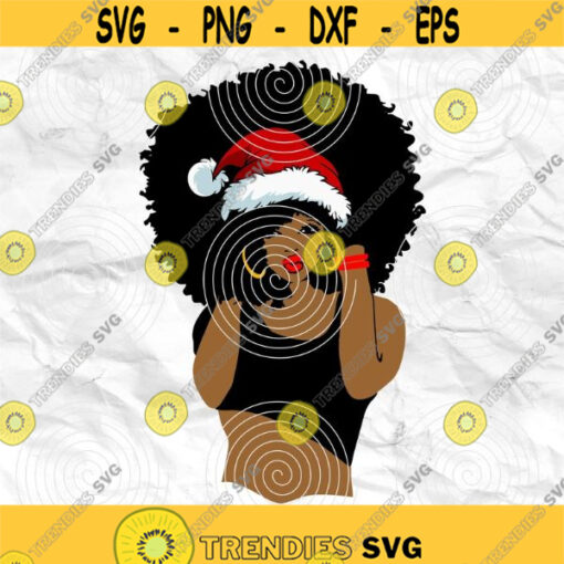 Afro woman Afro SVG Christmas SVG Merry Christmas SVG Christmas lady Printable file Sublimation file File for print File for cuting Design 68
