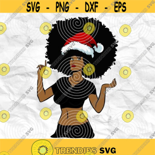 Afro woman Afro SVG Christmas SVG Merry Christmas SVG Christmas lady Printable file Sublimation file File for print File for cuting Design 69