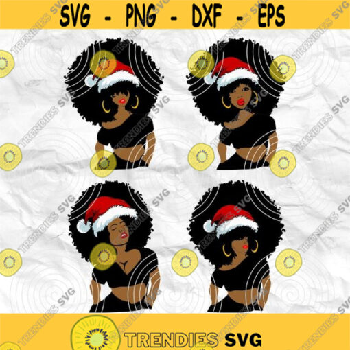 Afro woman Afro SVG Christmas SVG Merry Christmas SVG Christmas lady Printable file Sublimation file File for print File for cuting Design 75