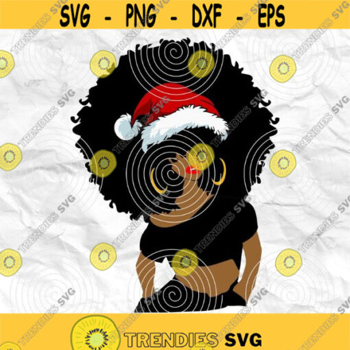 Afro woman Afro SVG Christmas SVG Merry Christmas SVG Christmas lady Printable file Sublimation file File for print File for cuting Design 77