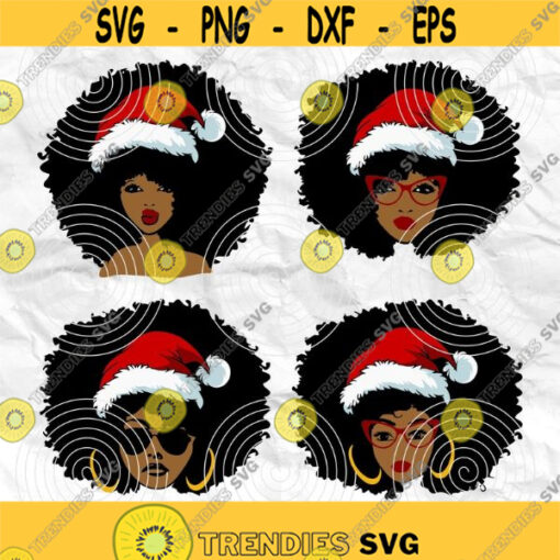 Afro woman Afro SVG Christmas SVG Merry Christmas SVG Christmas lady Printable file Sublimation file File for print File for cuting Design 80