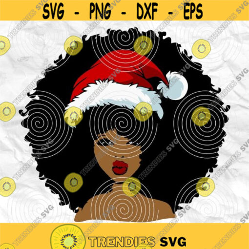 Afro woman Afro SVG Christmas SVG Merry Christmas SVG Christmas lady Printable file Sublimation file File for print File for cuting Design 86