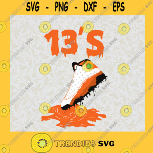 Air jordan 13 Orange Paint Retro Vintage Sport Lovers SVG Idea for Perfect Gift Gift for Everyone Digital Files Cut Files For Cricut Instant Download Vector Download Print Files