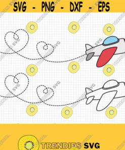 Airplane SVG. Travel PNG Clipart. Vector Kids Doodle Plane. Vacation Cut Files. Flying Airplane Heart Path. Instant Download svg dxf eps png Design 639
