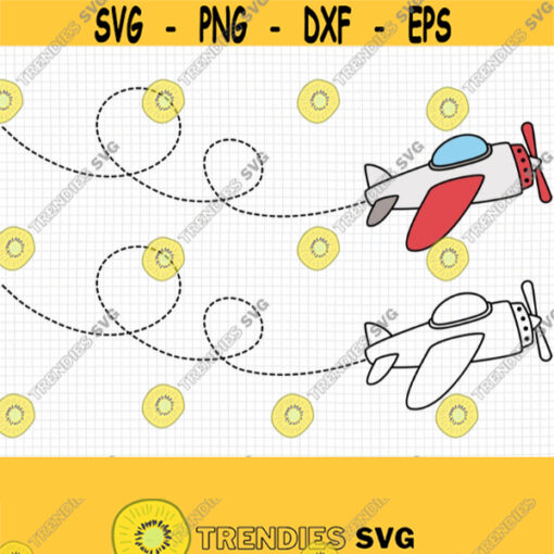 Airplane SVG. Travel PNG Clipart. Vector Kids Doodle Plane. Vacation Cut Files. Flying Airplane Path. Instant Download svg dxf eps png Design 838