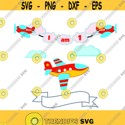 Airplane banner Aviation Birthday Cuttable Design SVG PNG DXF eps Designs Cameo File Silhouette Design 1373