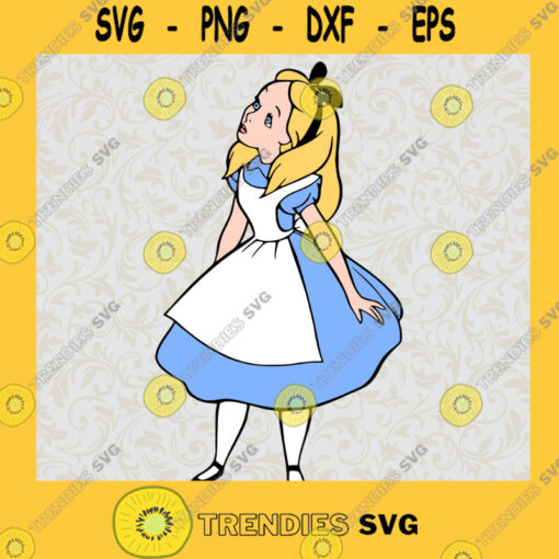 Alice in Wonderland Alice Look Up Disney Animated Movie Fairy Tale Fictional Cartoon Characters SVG Digital Files Cut Files For Cricut Instant Download Vector Download Print Files