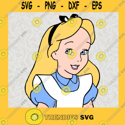 Alice in Wonderland Alice Princess Face Walt Disney Animated Movie Fairy Tale Fictional Cartoon Characters SVG Digital Files Cut Files For Cricut Instant Download Vector Download Print Files