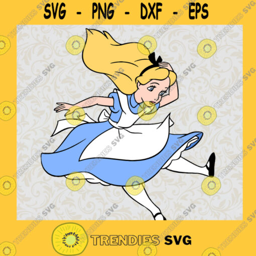 Alice in Wonderland Alice Princess Falling Disney Animated Movie Fairy Tale Fictional Cartoon Characters SVG Digital Files Cut Files For Cricut Instant Download Vector Download Print Files
