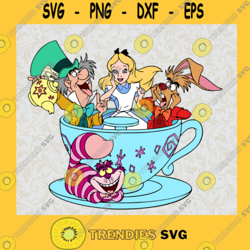 Alice in Wonderland Alice Princess Mad Tea Party 2 Disney Animated Movie Fairy Tale Fictional Cartoon Characters SVG Digital Files Cut Files For Cricut Instant Download Vector Download Print Files