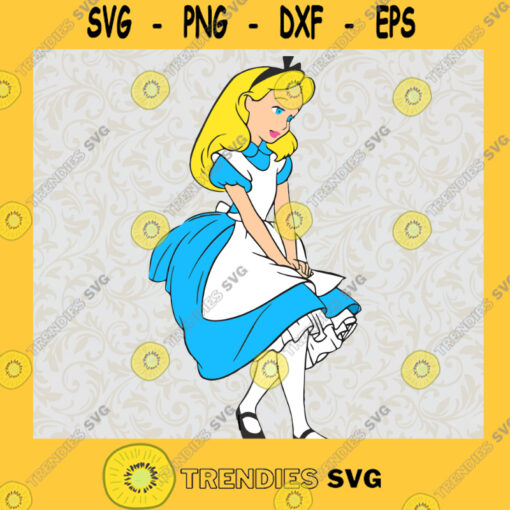 Alice in Wonderland Alice Princess Sitting Disney Animated Movie Fairy Tale Fictional Cartoon Characters SVG Digital Files Cut Files For Cricut Instant Download Vector Download Print Files