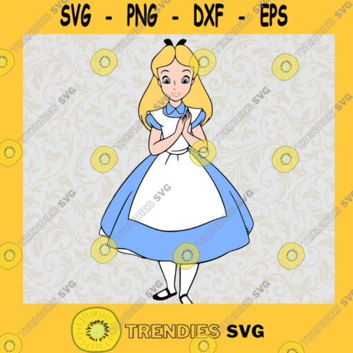 Alice in Wonderland Alice Princess Stading 4 Disney Animated Movie Fairy Tale Fictional Cartoon Characters SVG Digital Files Cut Files For Cricut Instant Download Vector Download Print Files