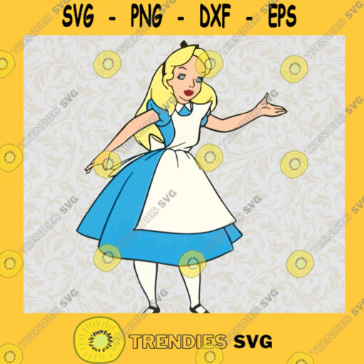 Alice in Wonderland Alice Princess Standing 4 Disney Animated Movie Fairy Tale Fictional Cartoon Characters SVG Digital Files Cut Files For Cricut Instant Download Vector Download Print Files
