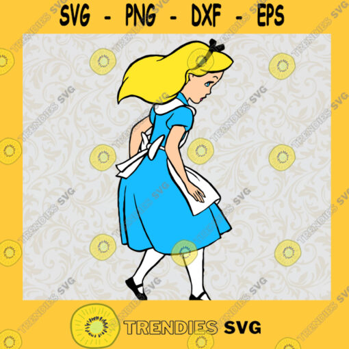 Alice in Wonderland Alice Princess Turn Her Back Walt Disney Animated Movie Fairy Tale Fictional Cartoon Characters SVG Digital Files Cut Files For Cricut Instant Download Vector Download Print Files