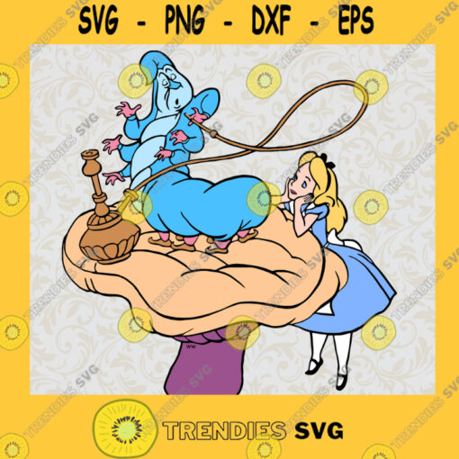 Alice in Wonderland Alice Princess and Caterpillar Disney Animated Movie Fairy Tale Fictional Cartoon Characters SVG Digital Files Cut Files For Cricut Instant Download Vector Download Print Files